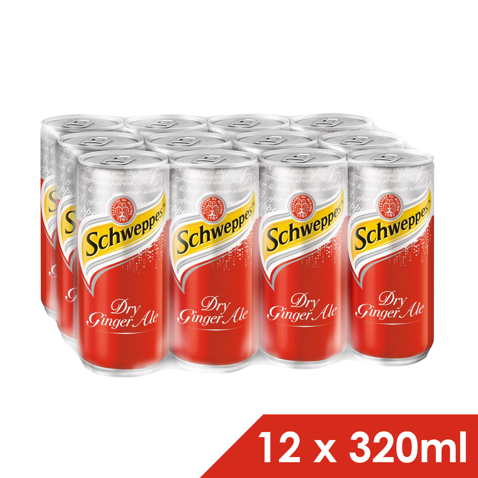 Lốc 12 lon nước Gừng hiệu Schweppes Ginger Ale 320ml