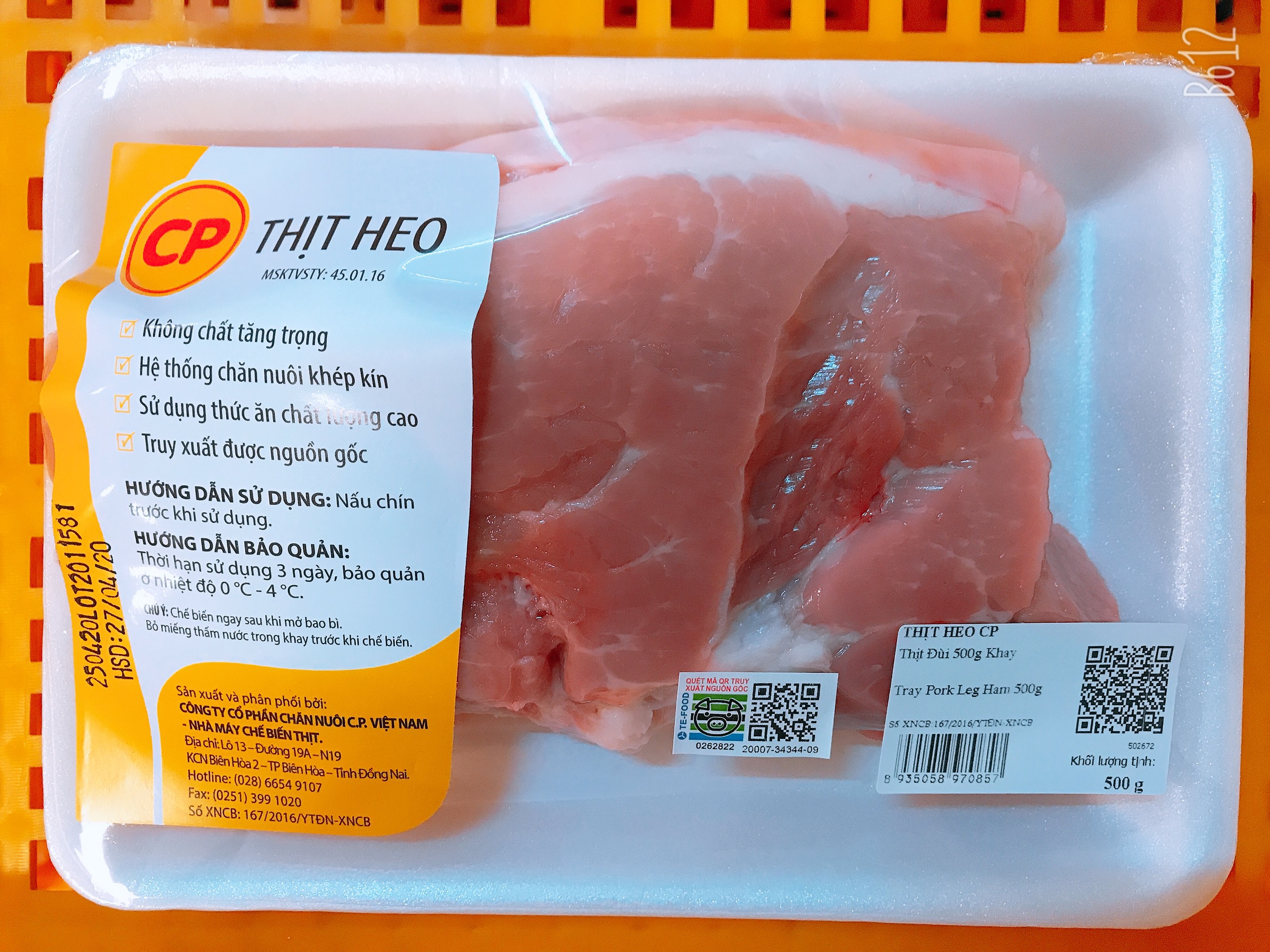 HCM - Thịt đùi heo CP 500gr