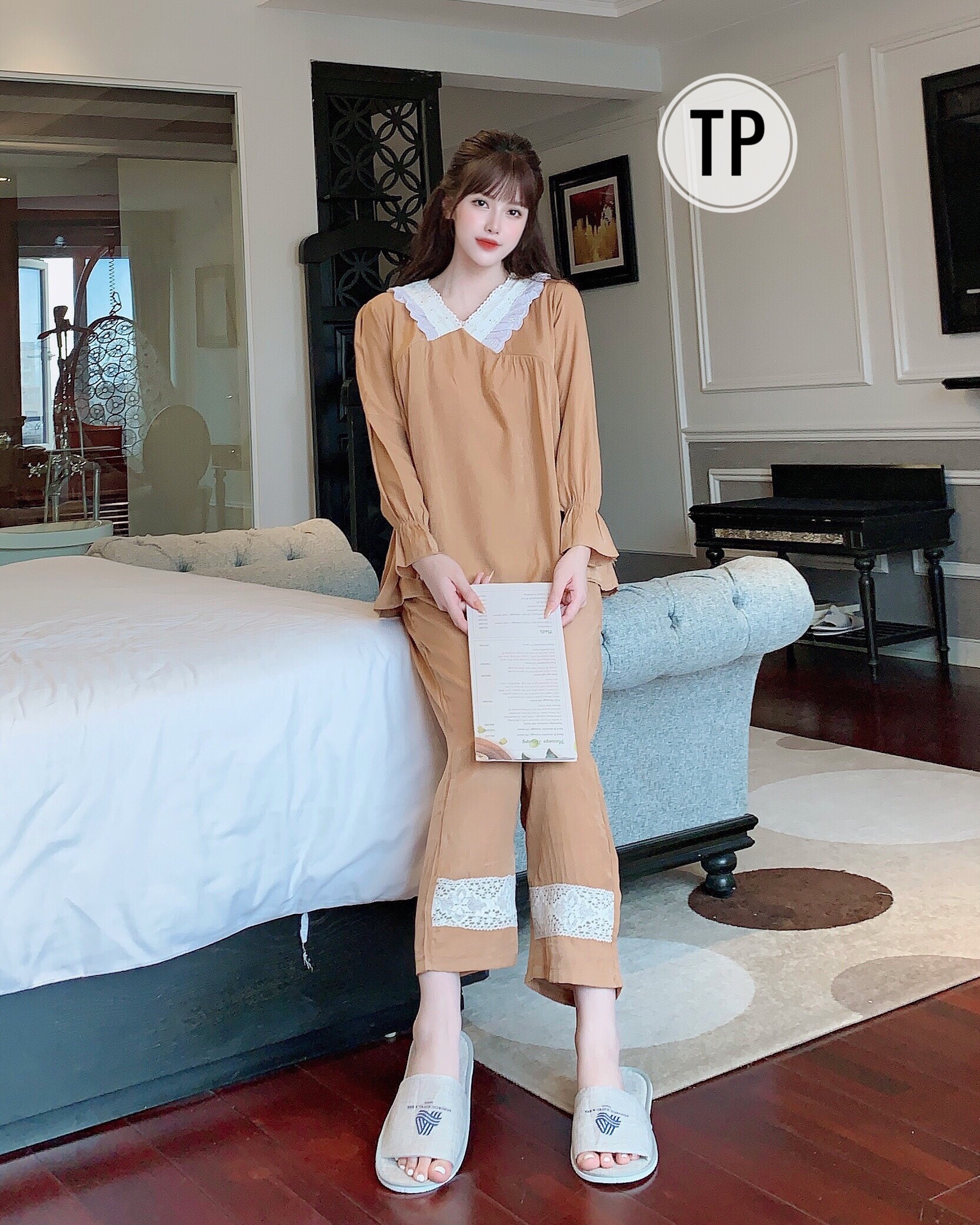 bộ đồ bầu kết hợp sau sinh chất lanh lụa mềm,nhẹ( ảnh thật)