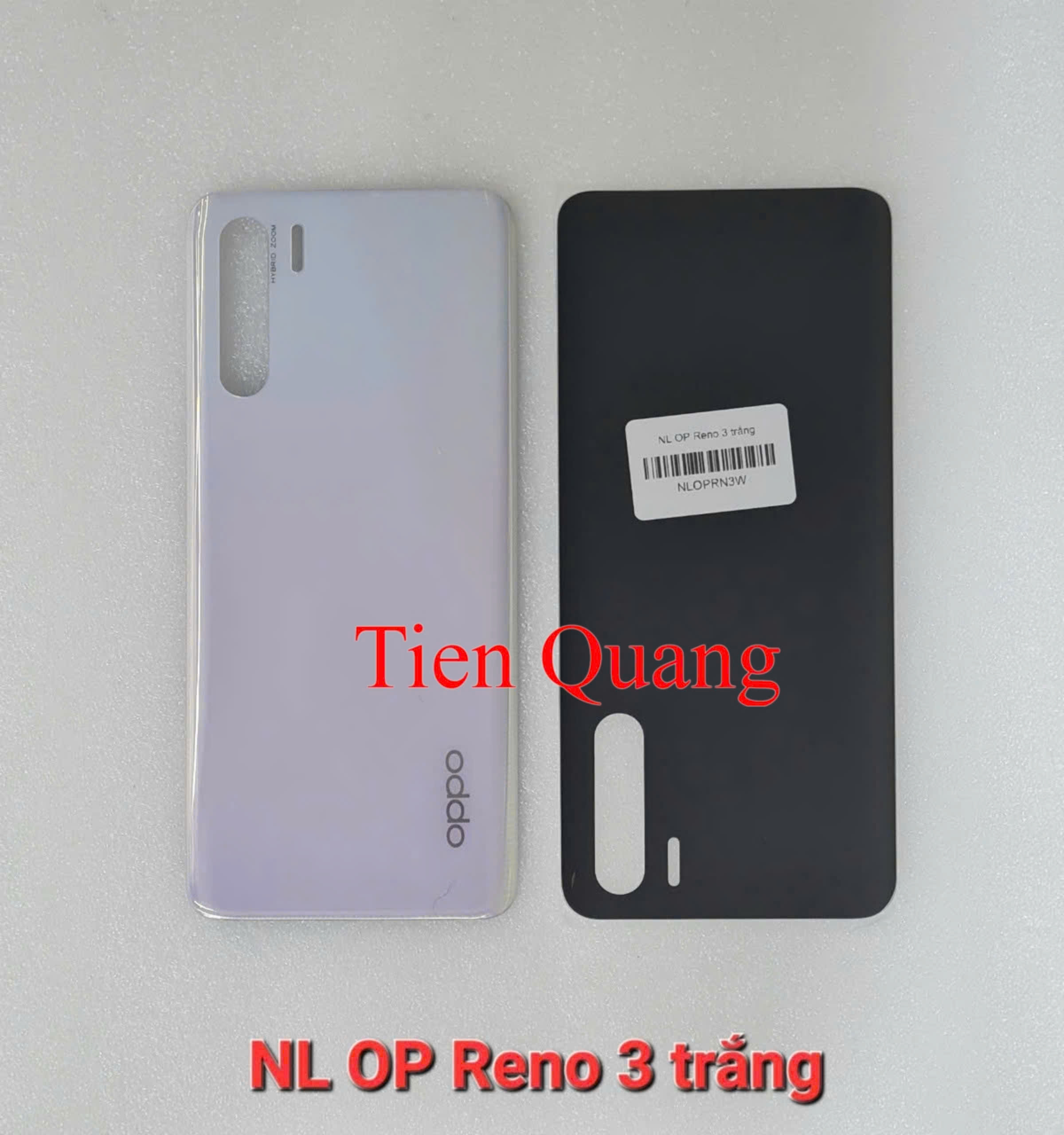 Bộ vỏ Oppo Reno 3 - màu trắng, đen (gồm lưng, sườn, kính cam, nút bấm, xương)