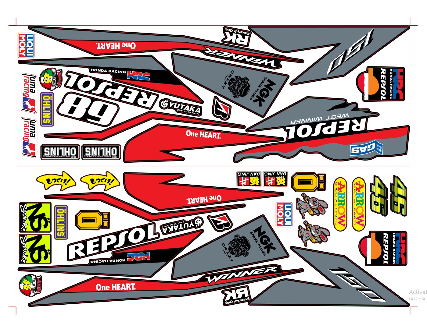 Tem rời winner repsol decal nhám