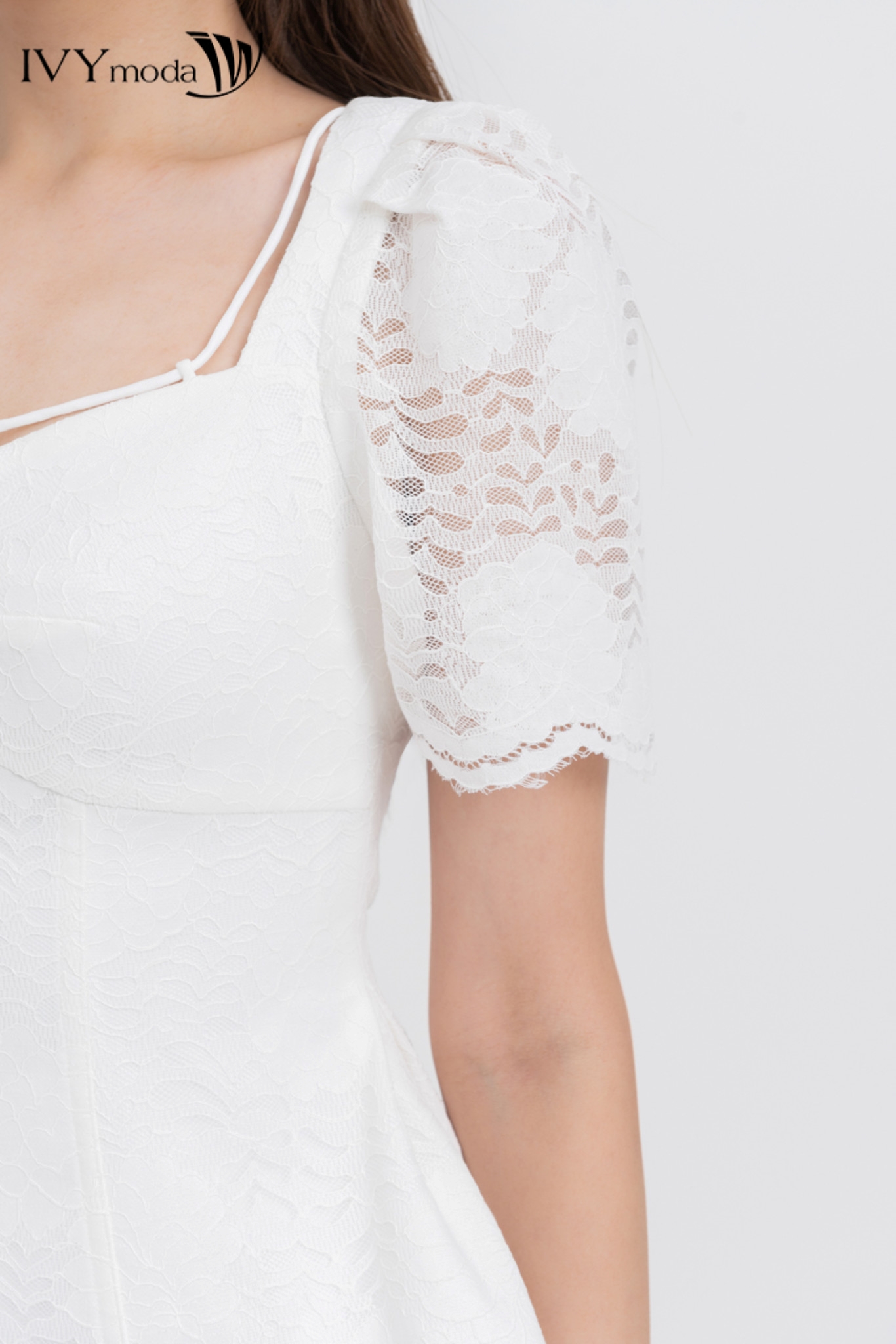 Áo peplum phối ren IVY moda MS 16M8305