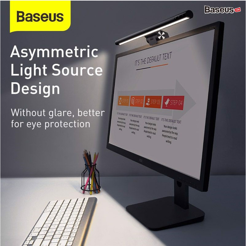 (Có bản Pro) Đèn treo màn hình bảo vệ mắt Baseus i-work, i work Pro  Series (USB Stepless Dimming Screen Hanging light) ❤