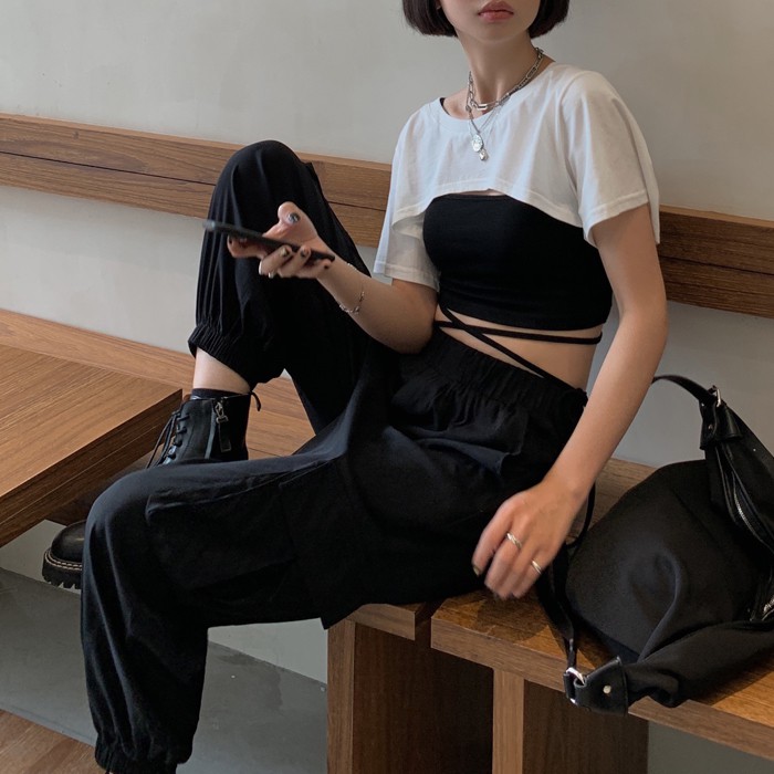 [HCM]Set áo Croptop buộc dây eo ❤️ thắt nơ eo ❤️ cột dây eo trước ❤️ áo cặp { TTGSV }