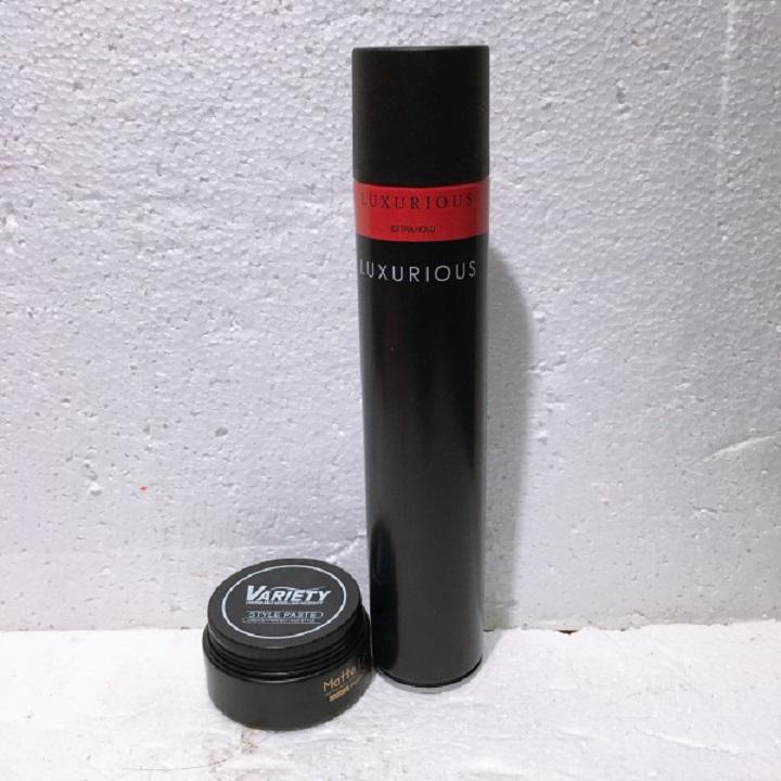Sáp vuốt tóc Variety 100gr và gôm xịt tóc Luxurious