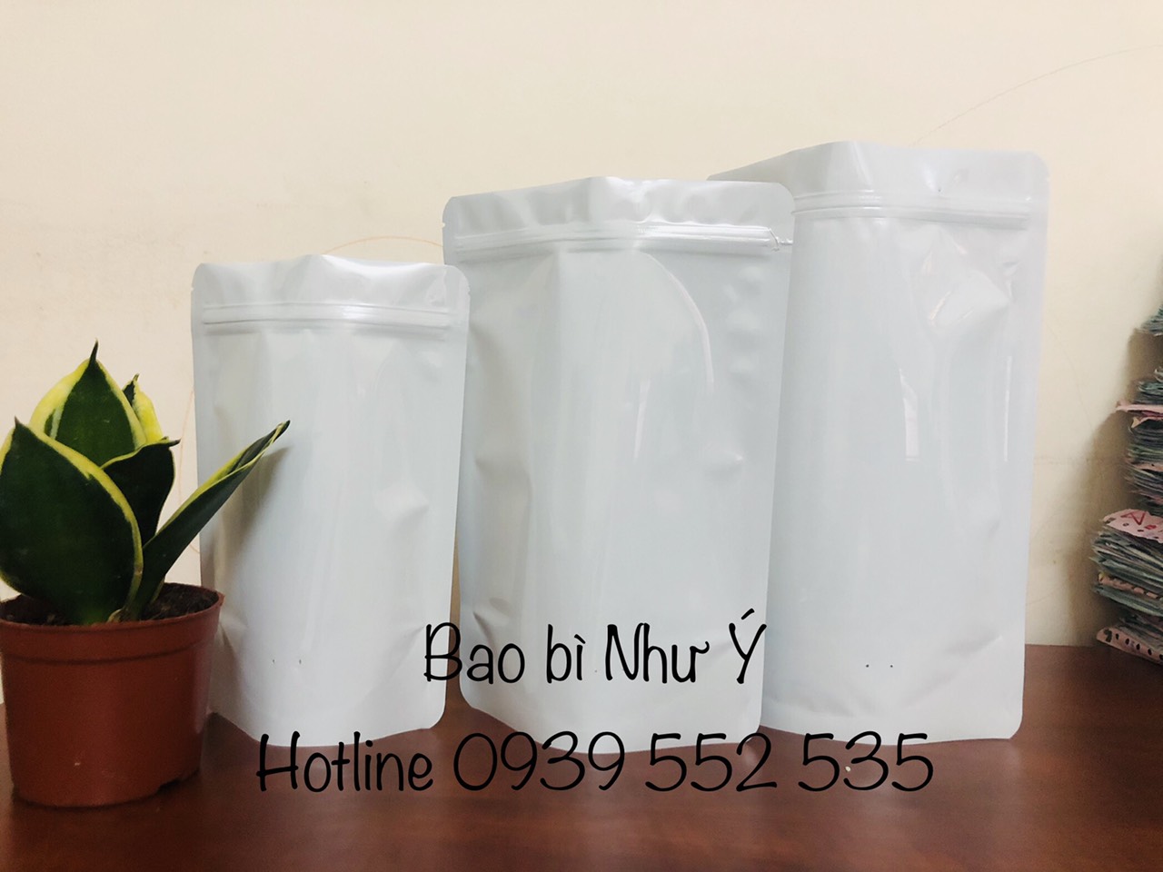 [HCM]1KG-SIZE 18X26 TÚI ZIPPER 2 MẶT TRẮNG SỮA