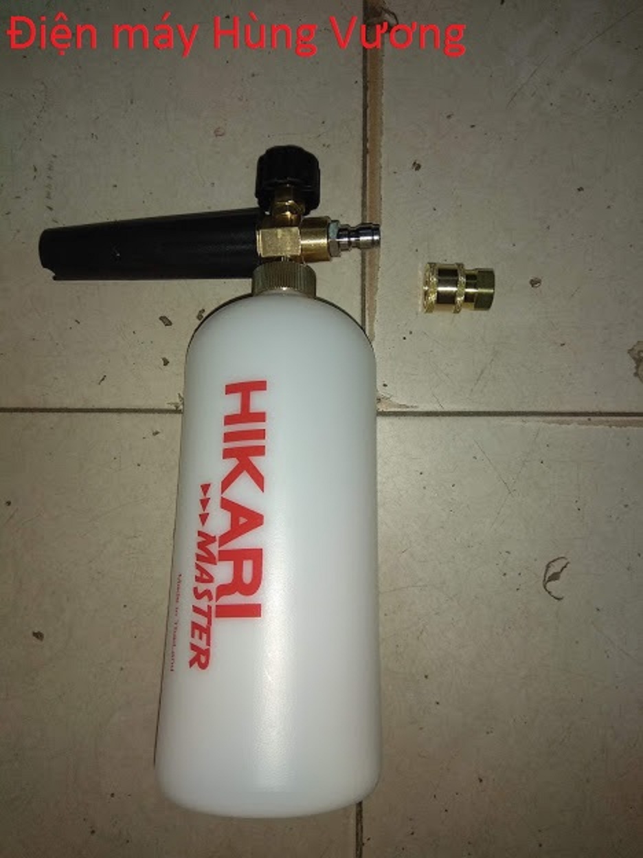 Bình phun bọt tuyết cao cấp 1 lít, Hikari Thái Lan, có đầu nối đồng vào các vòi phun máy rửa xe gia đình, chất lượng đồ