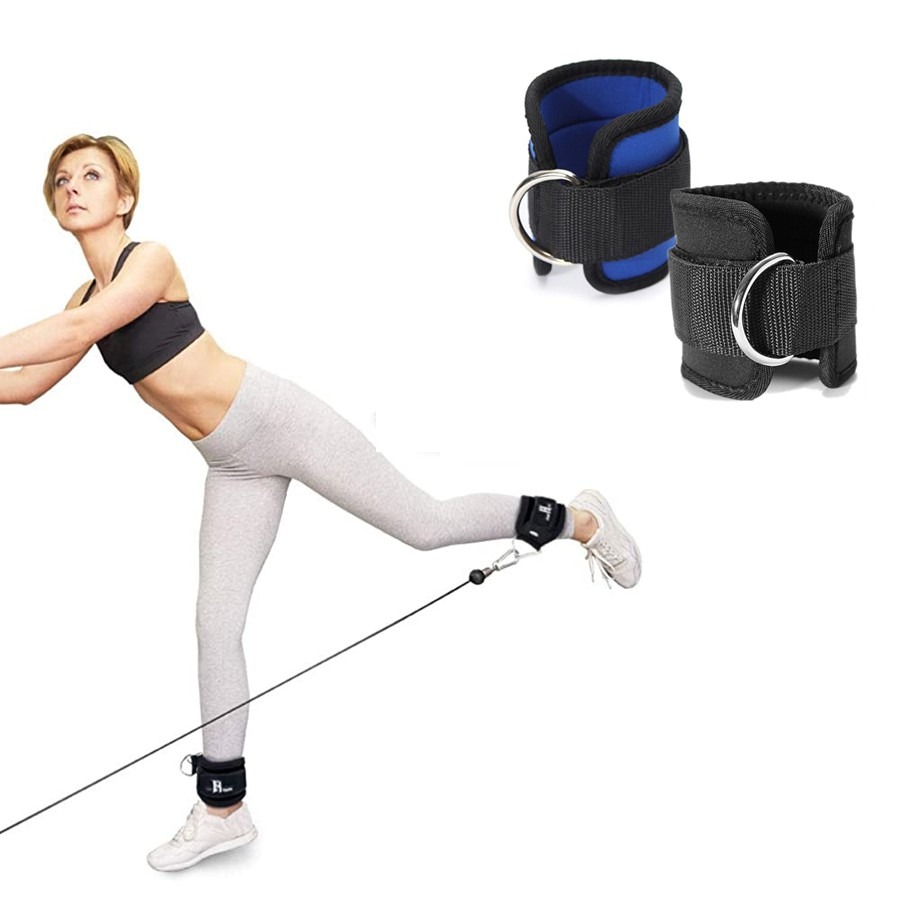 Đai Cổ Chân Tập Mông Boer Sport | Dây Quấn Cổ Chân Kickback, Phụ Kiện Máy Cáp Tập Mông Đùi Gym (1 Đôi)