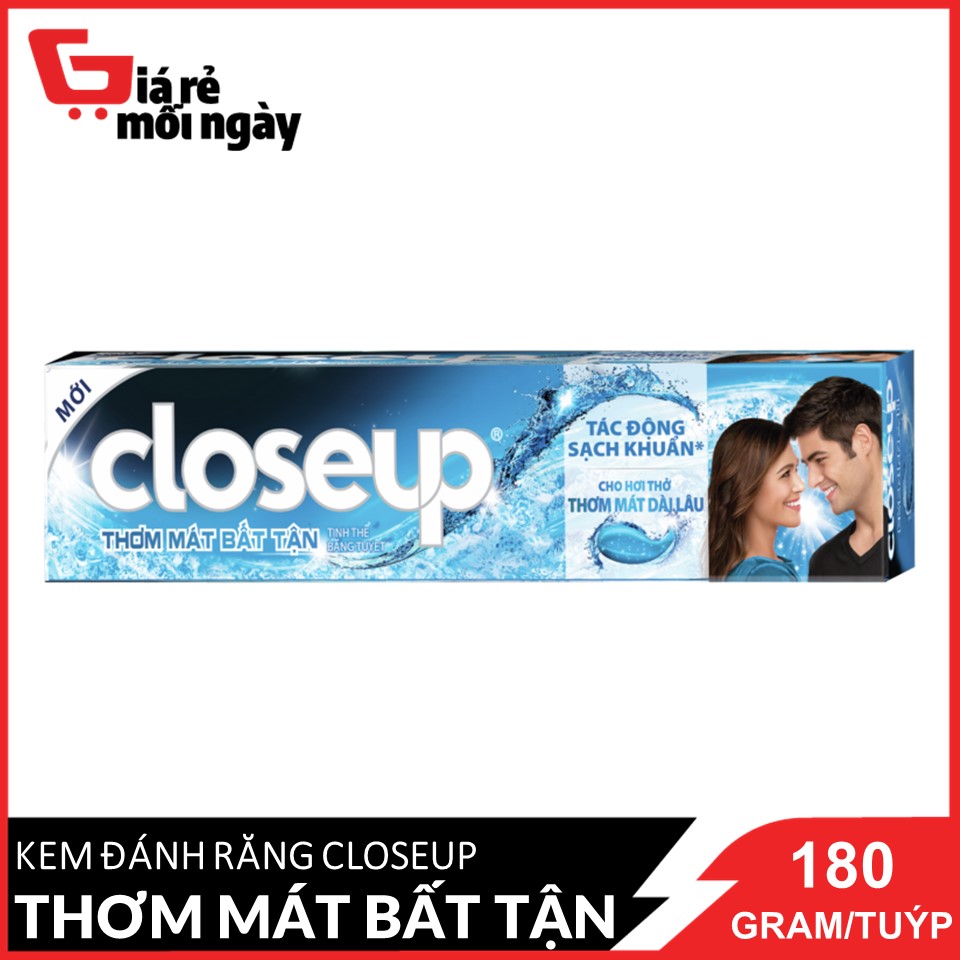 [HCM ship 2h] Kem Đánh Răng Closeup Thơm Mát Bất Tận Tinh Thể Băng Tuyết Tuýp 180G