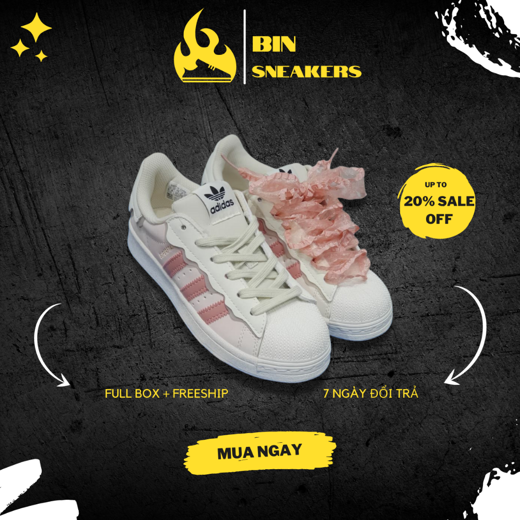 Giày Das sò nam nữ màu kem siêu đẹp cao cấp - Giày thể thao nữ Superstar mũi sò màu kem hàng 11 Full Box