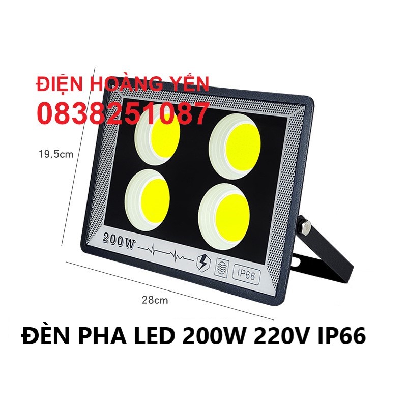 Đèn Pha Led IP66 Siêu mỏng siêu sáng 200W 100W 50W Ánh Sáng Trắng