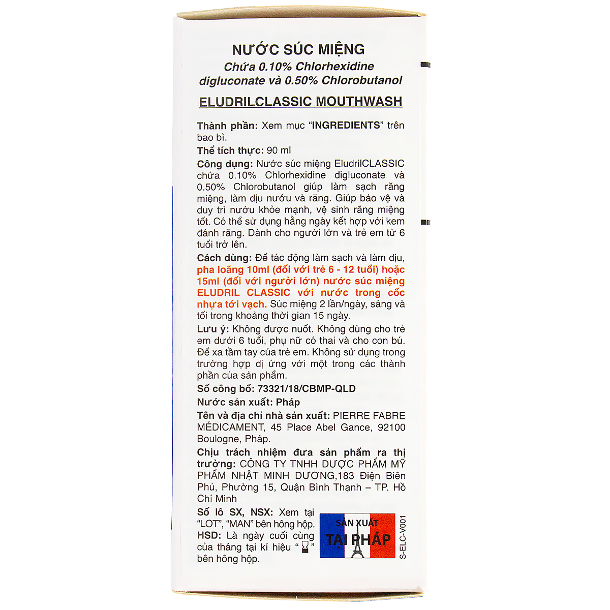 [HCM]Nước Súc Miệng Eludril Classis 90ml