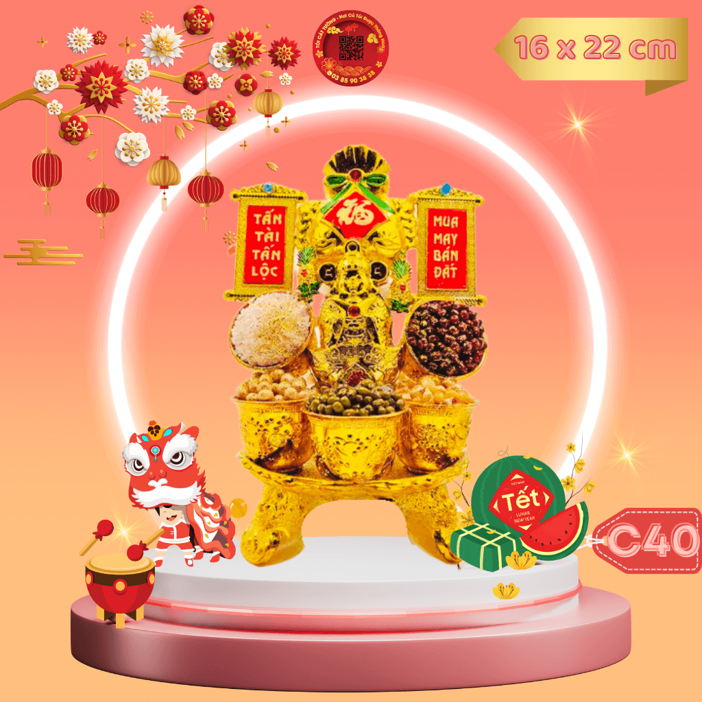 Tháp tỏi ông Địa ngọc thực thần tài túi vàng siêu đẹp - TỎI CÁT TƯỜNG