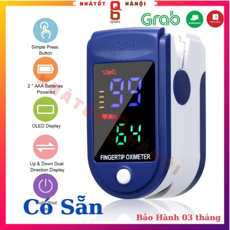 Máy đo nhịp tim nồng độ oxy trong máu Fingertip Oxymeter cầm tay cho kết quả đo nhanh và có độ chính xác cao nhập khẩu