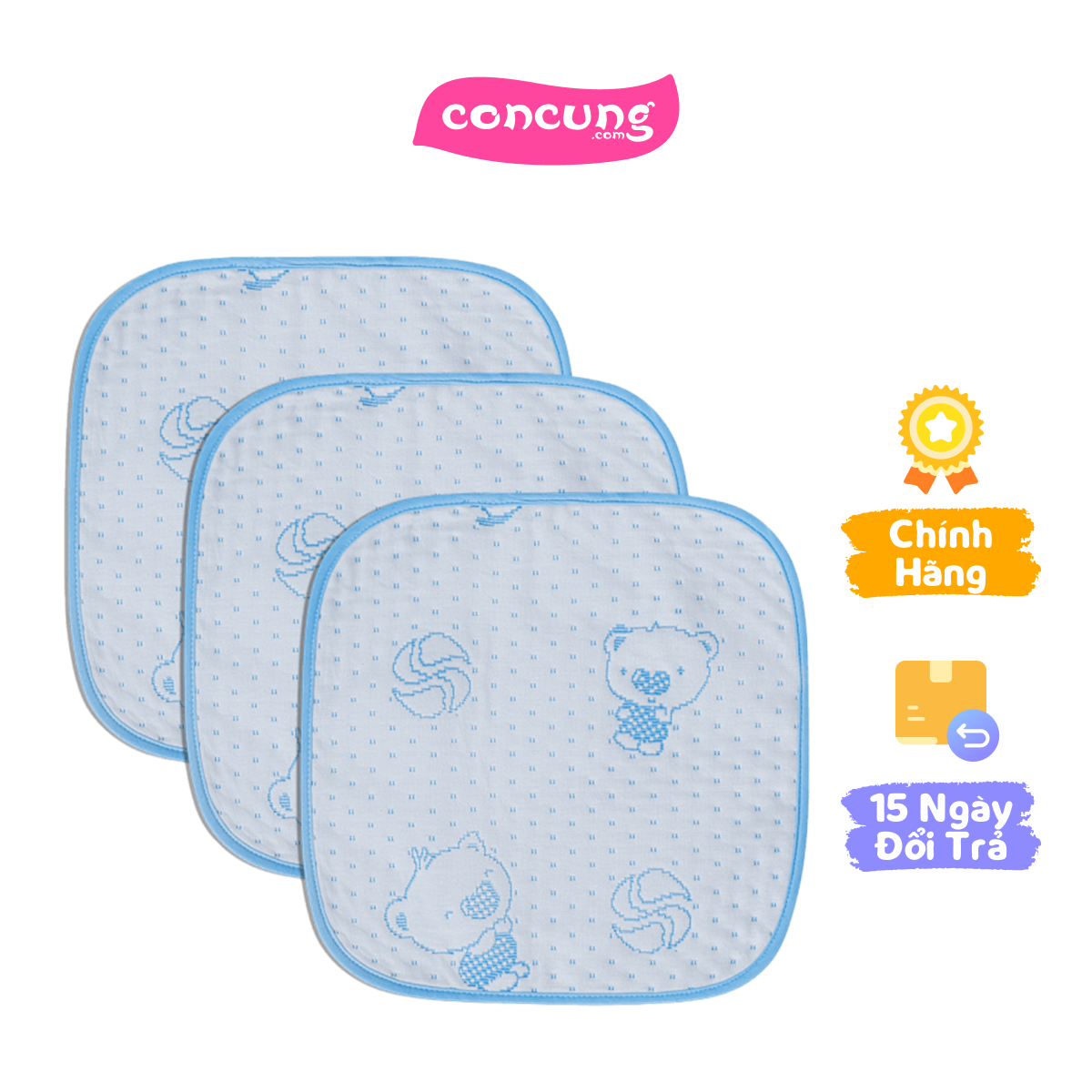 Combo 3 tấm lót chống thấm vietmat size 30x30 màu xanh