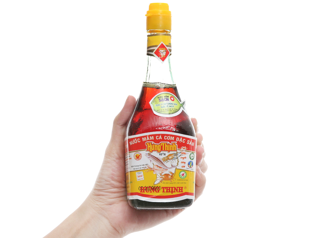 1 chai Nước mắm cá cơm đặc sản Hưng Thịnh 40 độ đạm chai 220ml