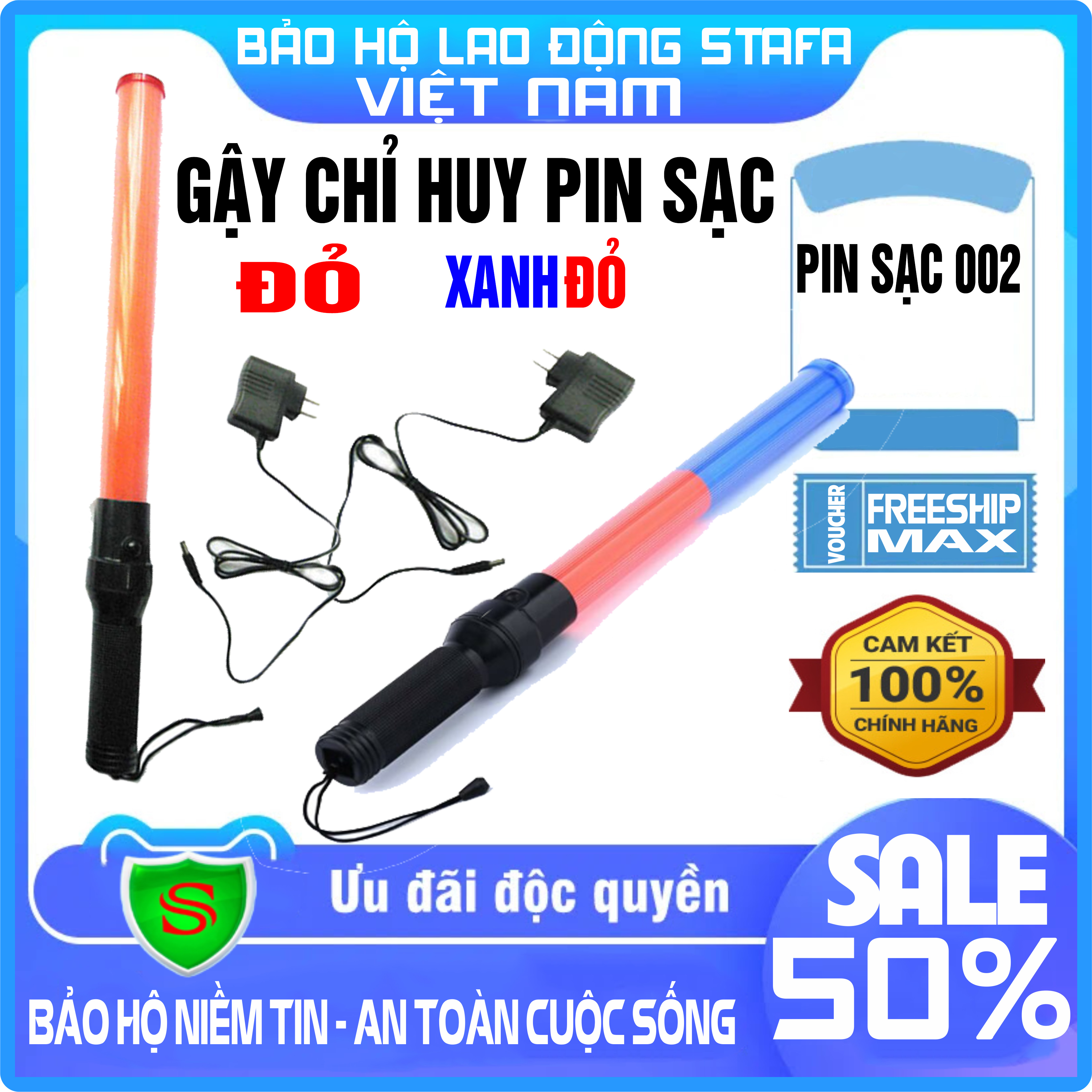 [Miễn Phí Vận Chuyển] - Gậy chỉ huy LED - dùng PIN SẠC - 54cm - Gậy chỉ huy đèn LED - Gậy chỉ huy có đèn nhấp nháy - PIN SẠC