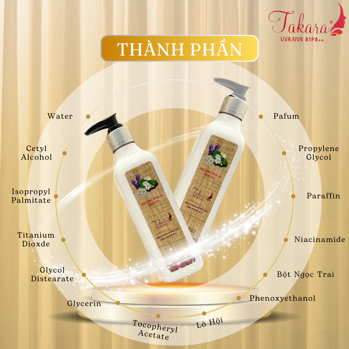 Kem dưỡng trắng da toàn thân TAKARA (350ml)