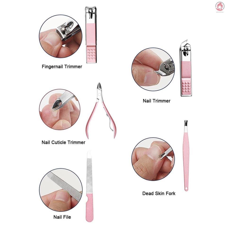 Bộ dụng cụ bấm móng hồng 18 món