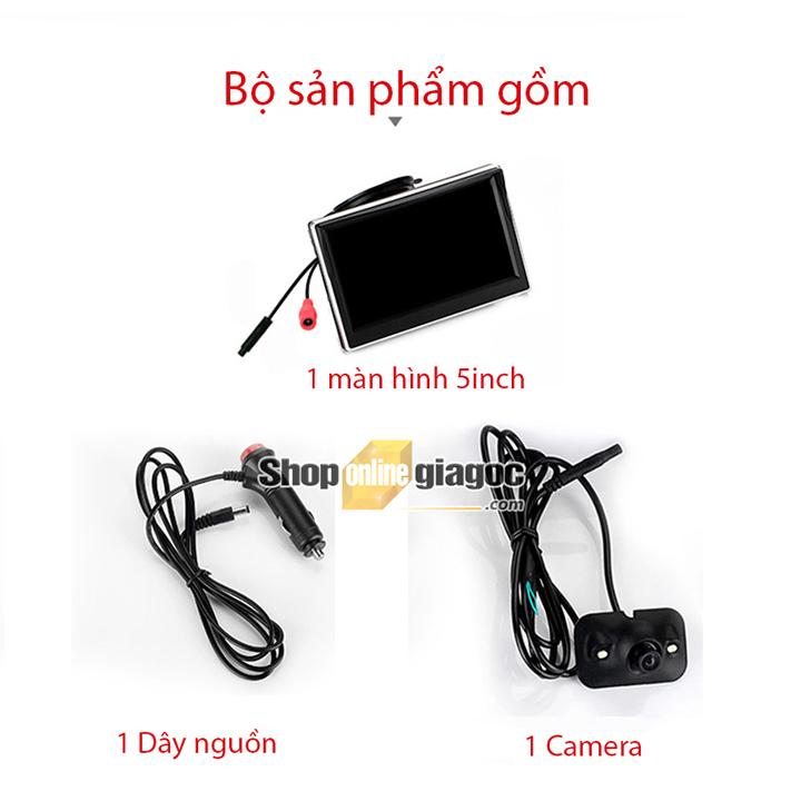 Combo Camera Cập Lề Ô Tô + Màn Hình 5 Inch 800x480P