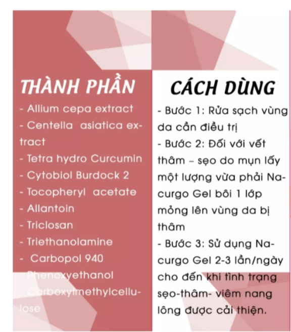 NACURGO GEL LÀM MỜ THÂM DO MỤN