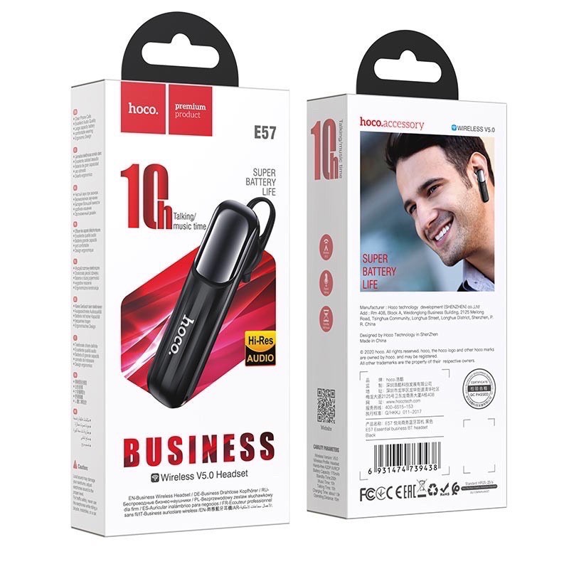 Tai nghe bluetooth HOCO E57 V5.0 hỗ trợ đàm thoại 15 tiếng