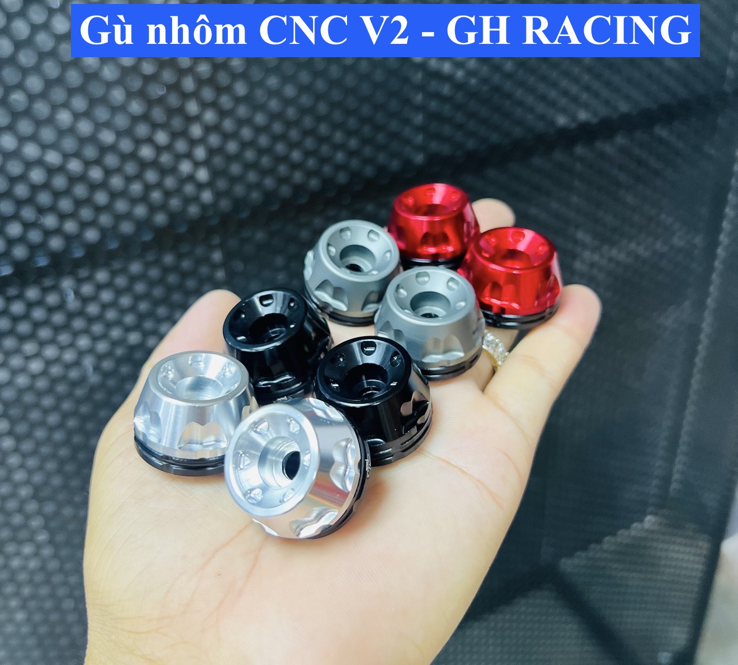 Gù nhôm CNC GH Racing mẫu V2 ( Sơn Q1)