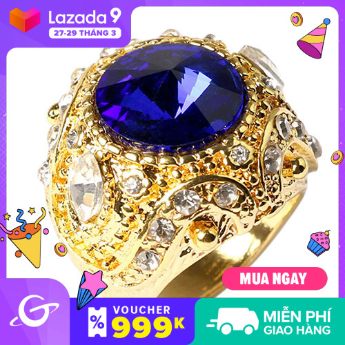 Men's Vintage Luxury Big Resin Crown Gold Plated Alloy Ring Jewelry Size 7-10