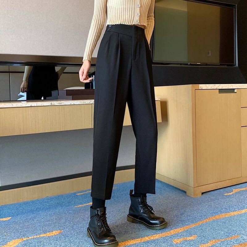 Quần baggy 2 khuy lệch