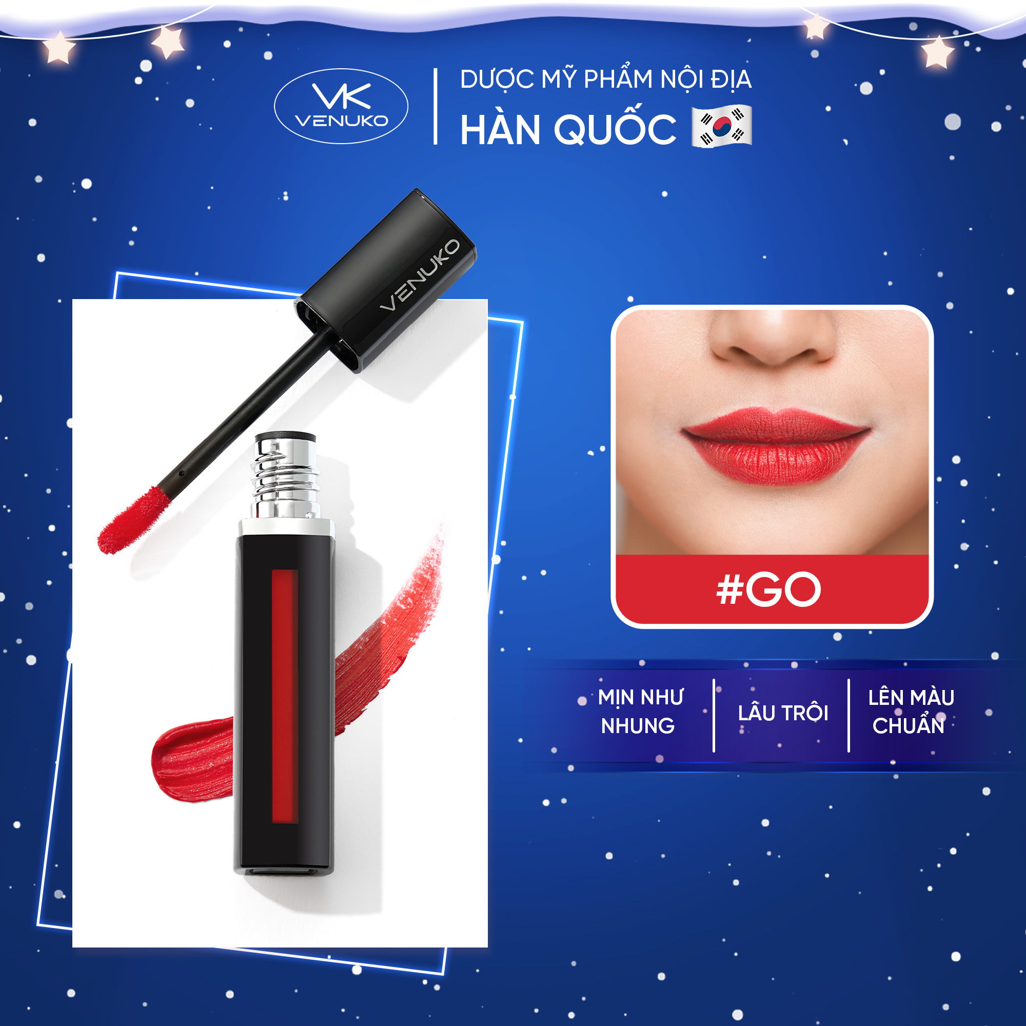 Son Venuko Tint 5ml màu đỏ nhung - GO