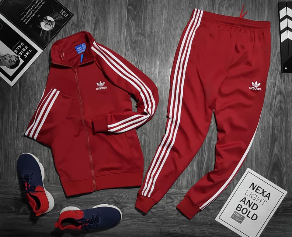 Bộ Nỉ adidas Nam Xám, Đỏ