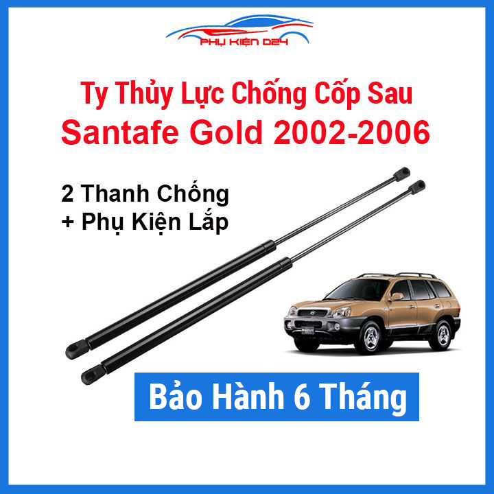 Bộ 2 ty thủy lực chống cốp sau ô tô Santafe Gold 2002-2006 kèm phụ kiện lắp