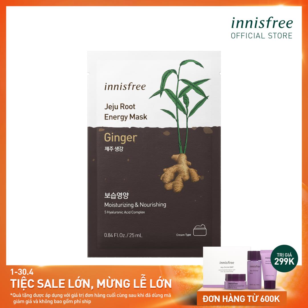 Hình ảnh Mặt nạ dưỡng ẩm và nuôi dưỡng da từ gừng Innisfree Jeju Root Energy Mask [Ginger] 25ml