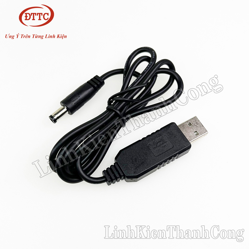 Cáp Chuyển Đổi 5V USB Ra 5V, 9V, 12V Nhiều Kiểu Chân (Dài 1 Mét)