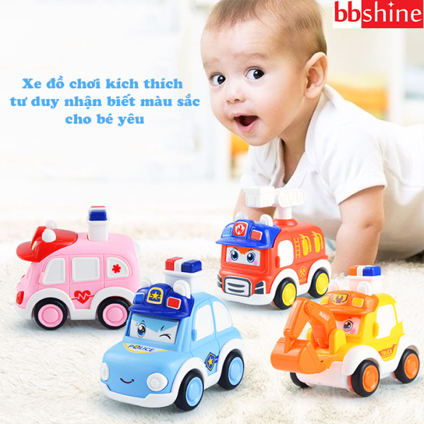 Xe đồ chơi cho bé, xe ô tô đồ chơi chạy cót cho bé trai và bé gái bằng nhựa nguyên sinh ABS bấm nút thay đổi nhiều cảm xúc thú vị BBShine – DC058