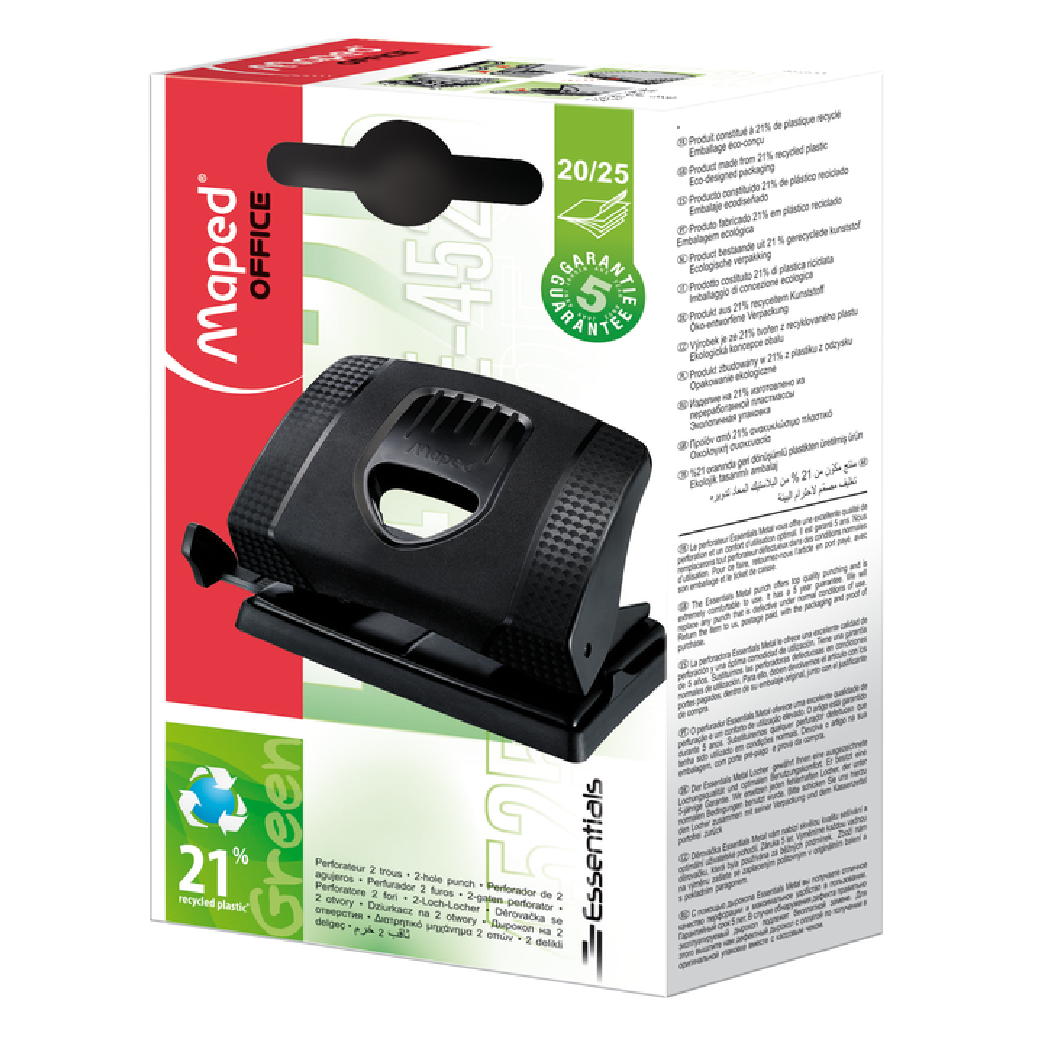 MAPED - Bấm lỗ Essential Green 20/25 sheets - 1 cái