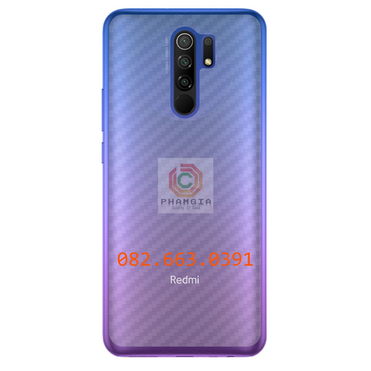 Miếng dán mặt lưng skin carbon Xiaomi Redmi 9