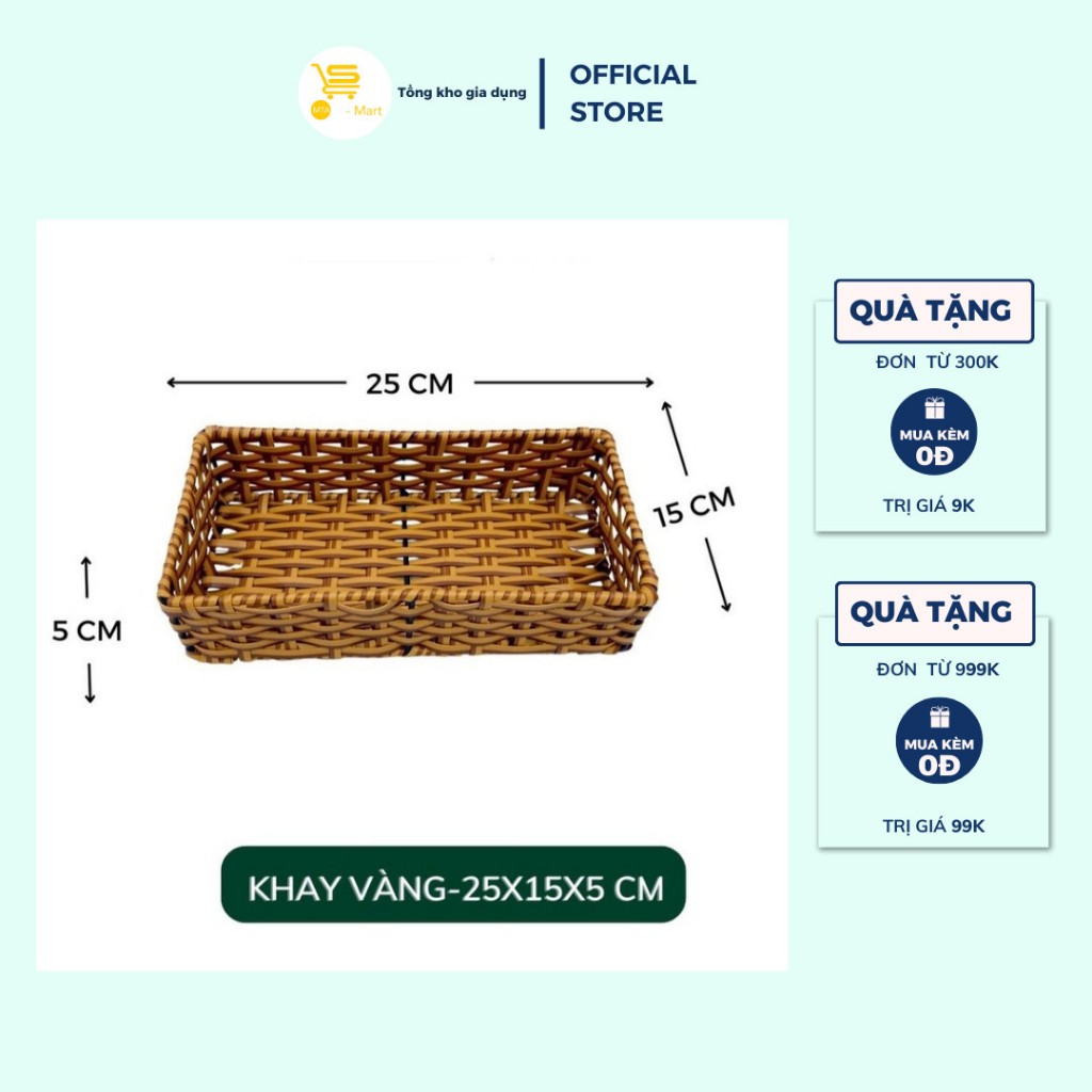 Rổ Đựng Gia Vị, Rổ Nhựa Đan Giả Mây Vuông - Chữ Nhật Nhiều Kích Thước Chất Liệu Bền Chắc Dày Dặn, Tiện Lợi, Mẫu Mã Đẹp | MTA-MART