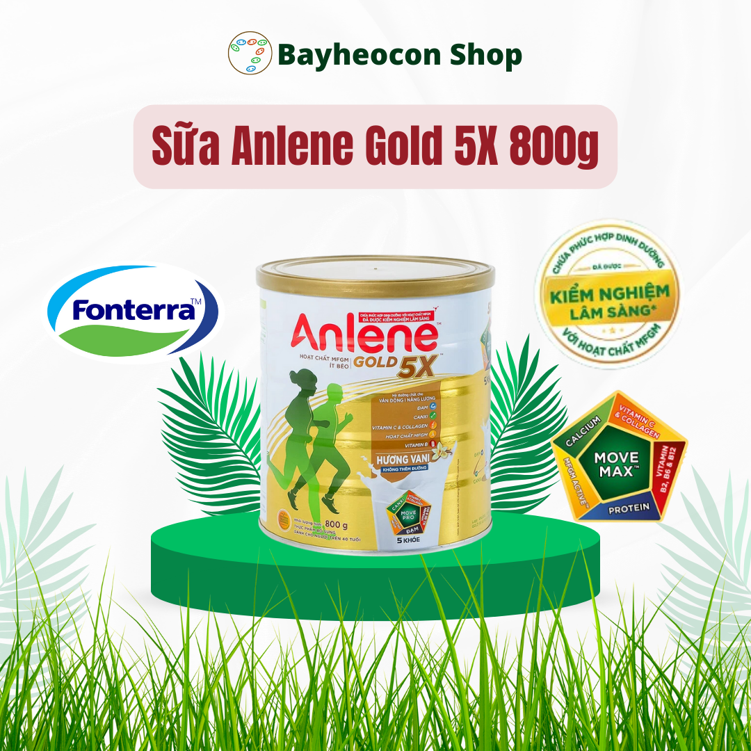 Sữa Bột Anlene Gold 5X Hương Vanilla (Hộp Thiếc 800g)