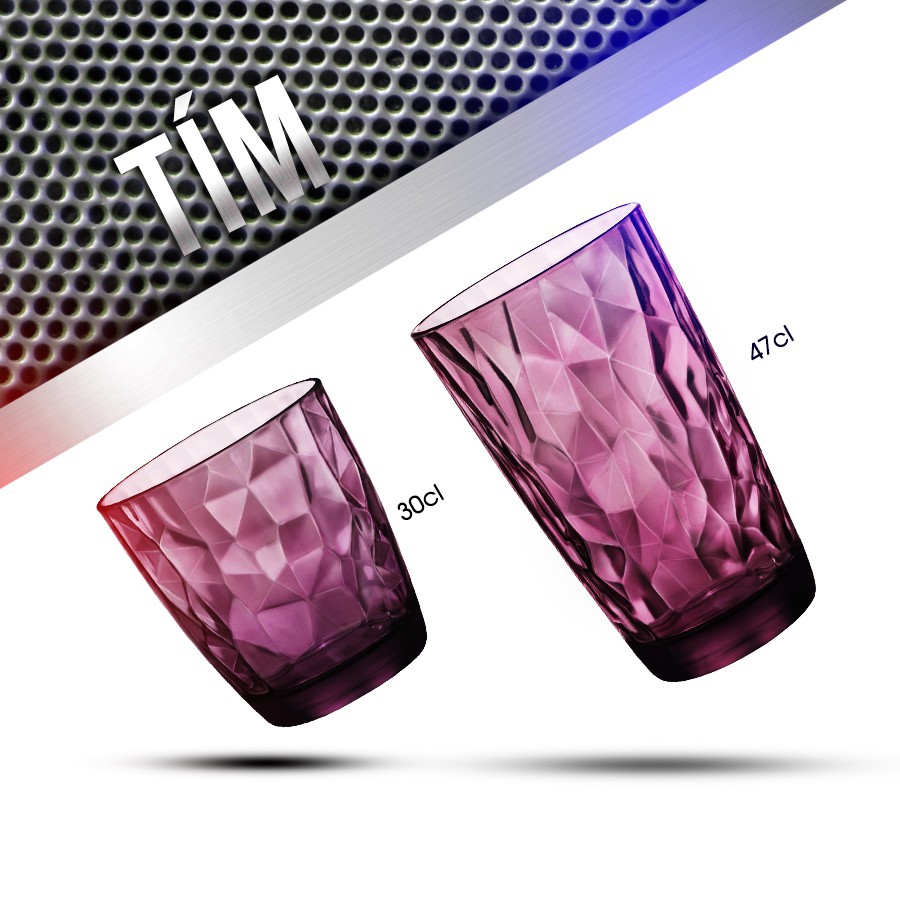 [Italy]Ly thủy tinh bormioli Rocco Diamond 300ml -470ml