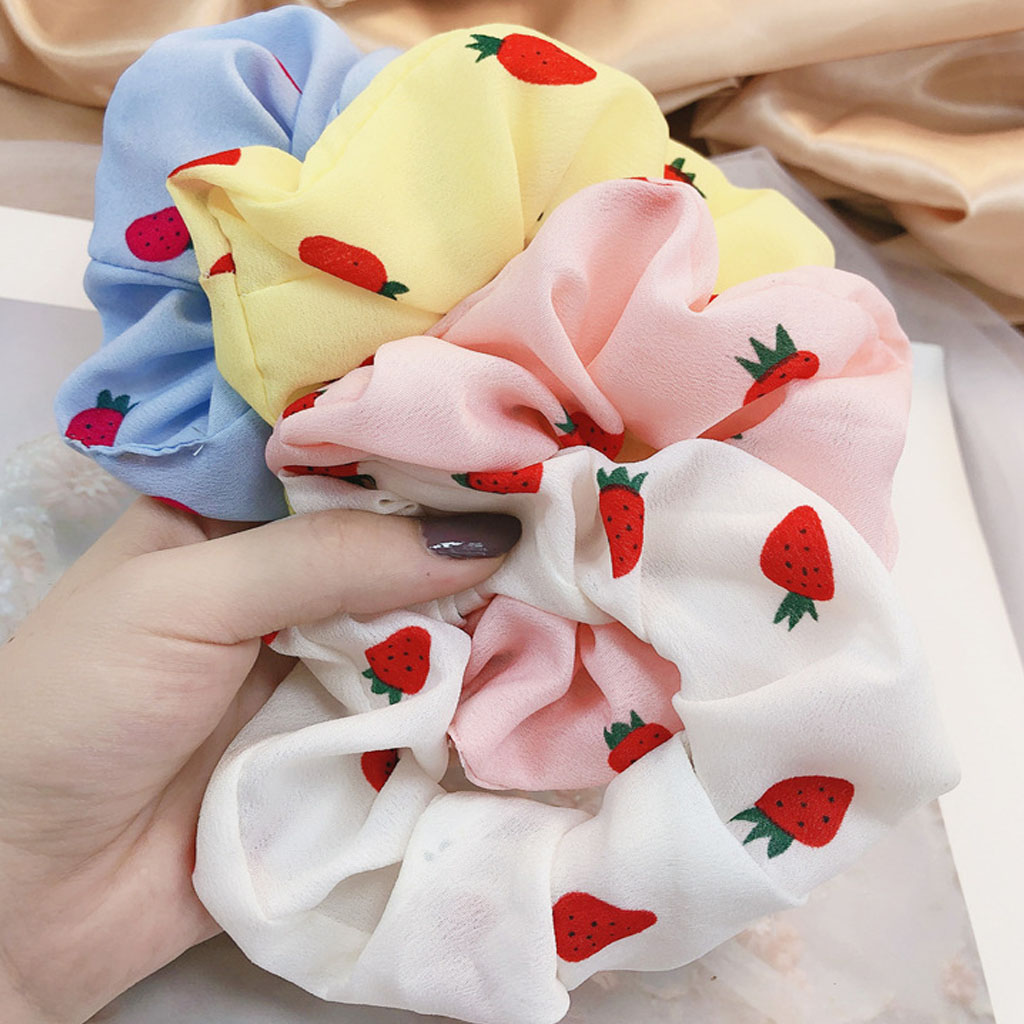 Cột tóc vải Scrunchies Dâu Tây dễ thương CT54