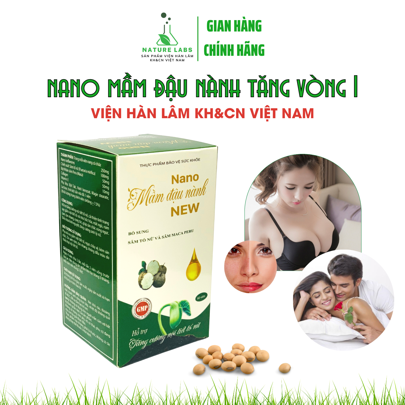 Mầm đậu nành tăng vòng 1, viên uống nano mầm đậu nành tăng vòng 1, ngủ ngon