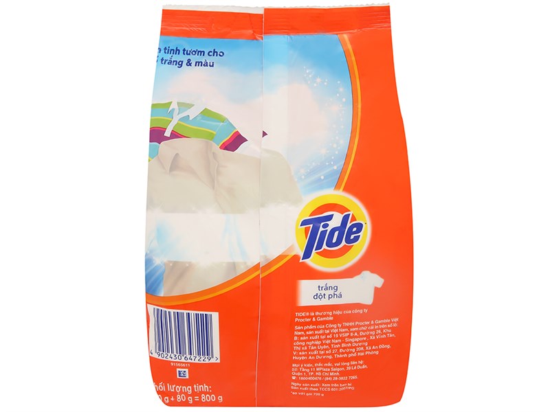 Bột giặt Tide trắng đột phá túi 800g