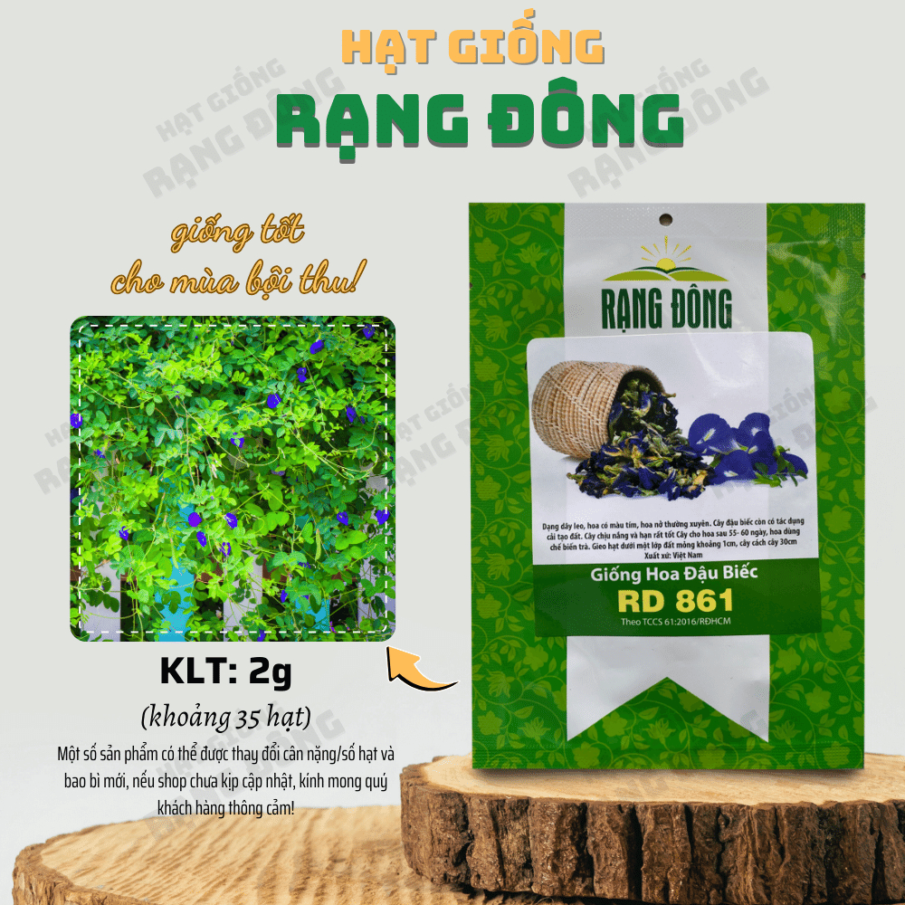 Hạt giống Hoa Đậu Biếc Rd 861 hoa nở liên tục chịu hạn tốt, tuổi thọ 3-5 năm - Hạt giống Rạng Đông