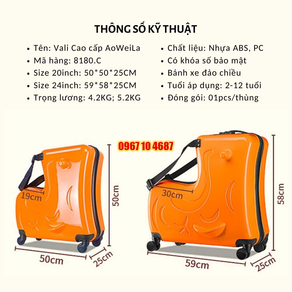 Vali cho bé AoWeiLa 8180.C  [Size 20inch/ 24inch]