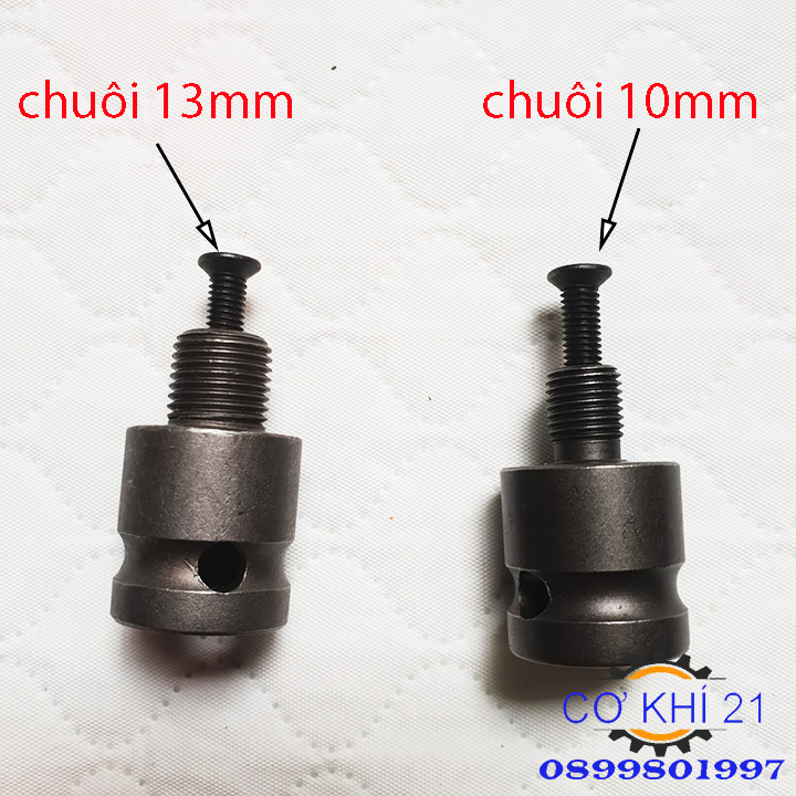 Đầu chuyển bulong 1/2 sang củ măng ranh, kẹp mũi khoan 10 và 13mm