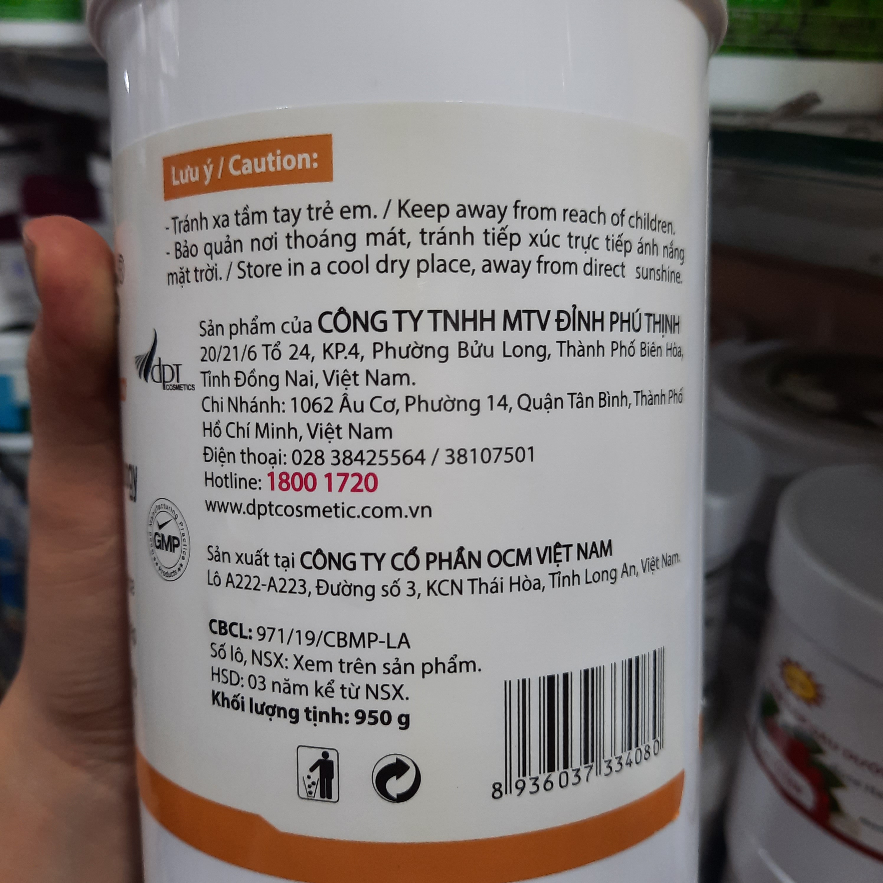 Kem Hấp Dầu O'nalyss Dưỡng Chất Bơ 950g