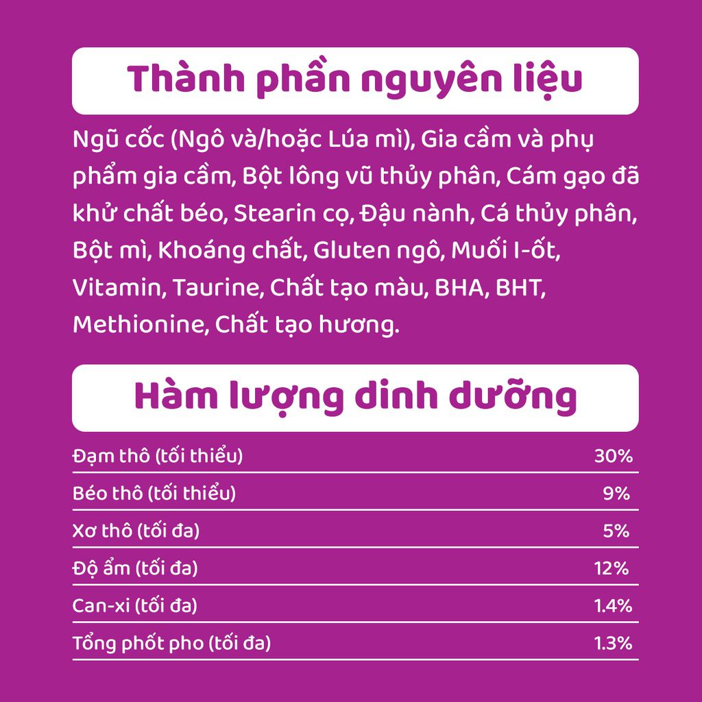 Thức ăn mèo Whiskas túi 1.2kg
