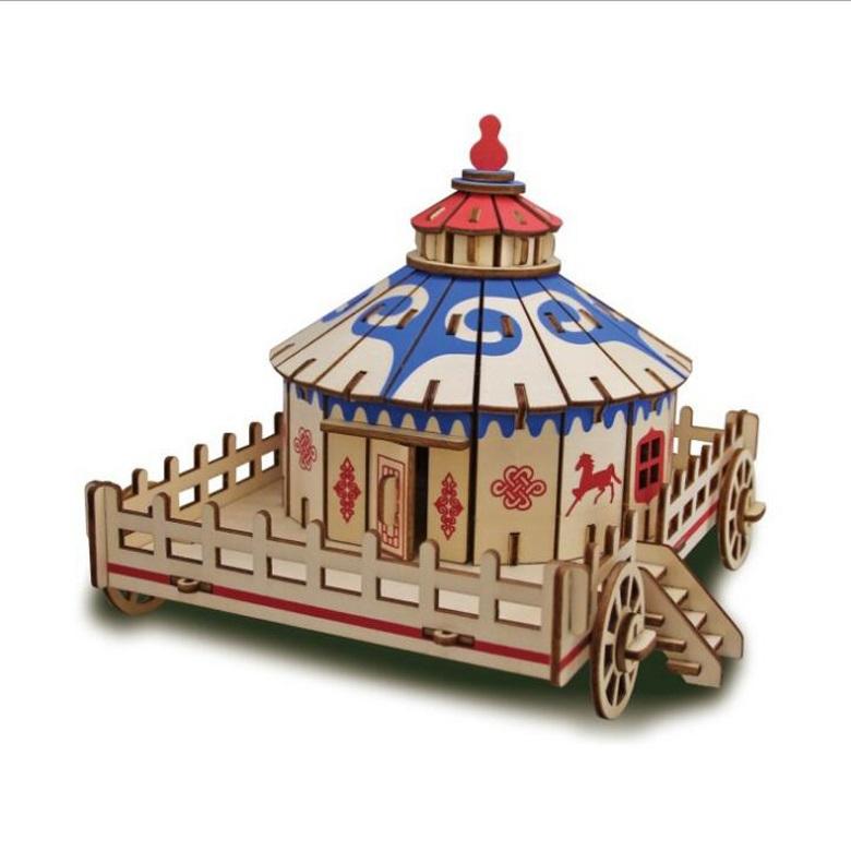 Đồ chơi lắp ráp gỗ 3D Mô hình Mongolian Yurts LC-GP258