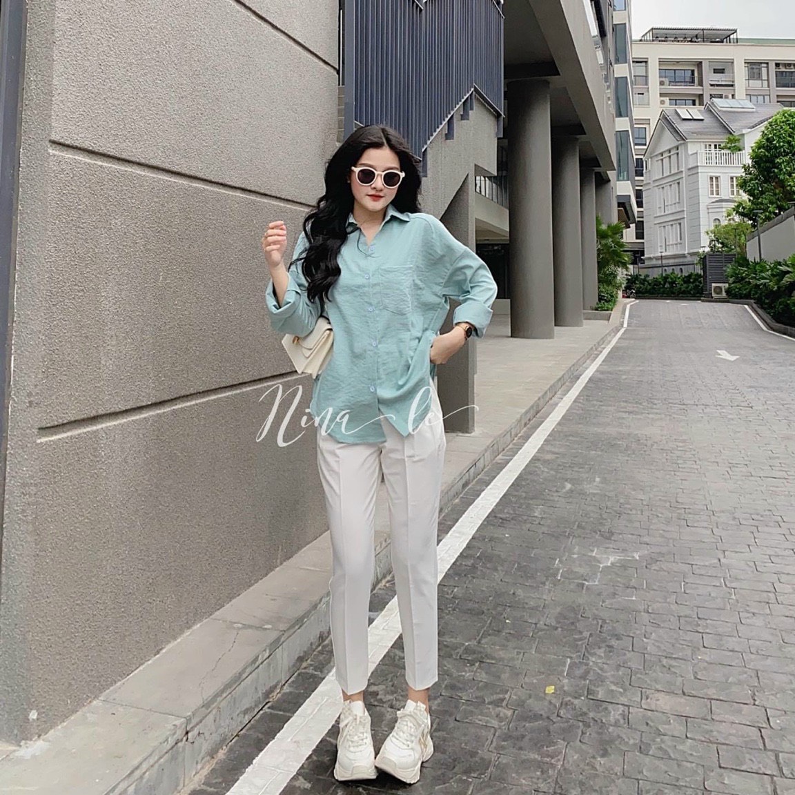 Áo Sơ Mi Dài Tay Basic From Rộng Chất Đũi Hàng Loại Đẹp